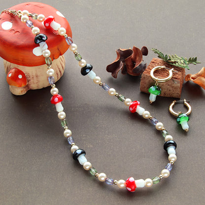 Glass beads mushroom orange.