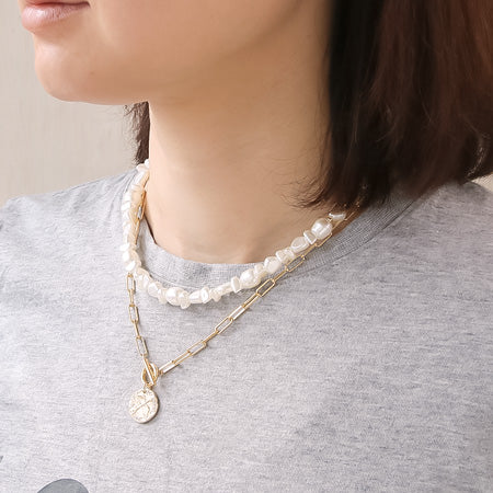Chain necklace K-378 with mantel gold