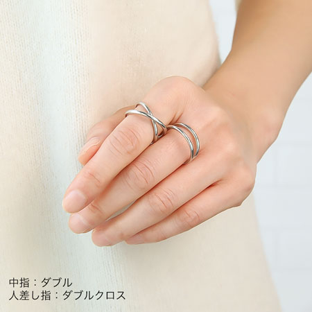 Ring stand (ear cuff) double rhodium color