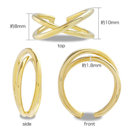 Ring stand (ear cuff) double cross gold