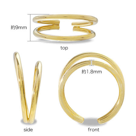 Ring stand (ear cuff) double gold