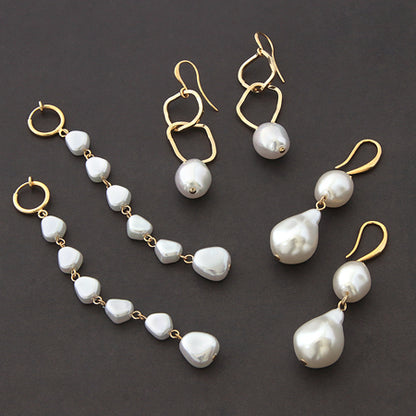 Resin pearl baroque flat 1 white AB