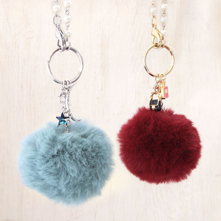 Fluffy bag charm sale