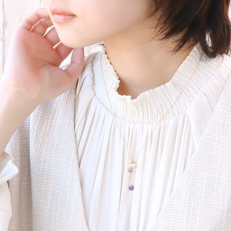 天然石 めがね留めカスタムパーツ　アイオライト/235SDC4