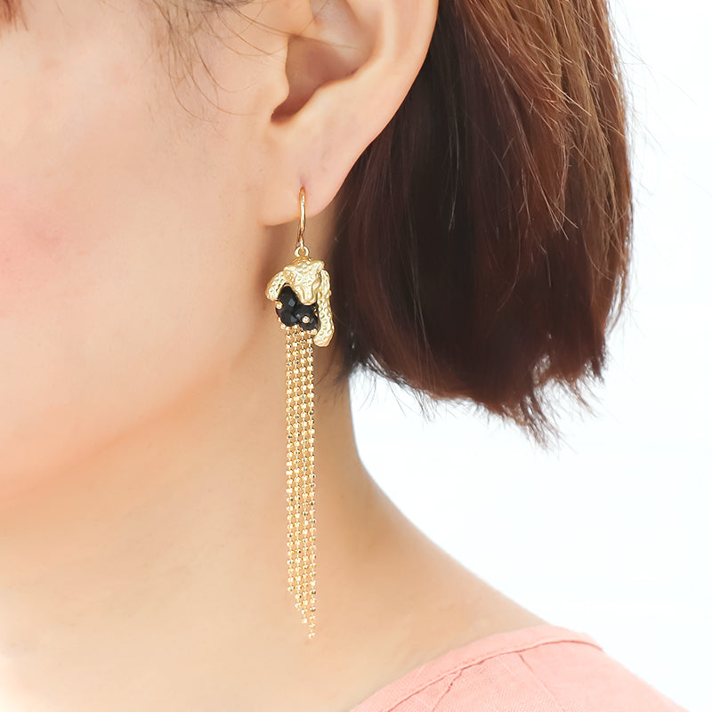 Spanish charm Panther with 1-can back, matte gold